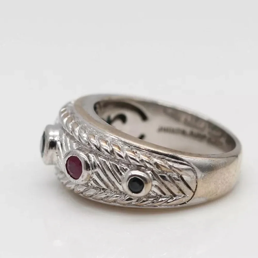 Judith Ripka sterling silver multi stone ring